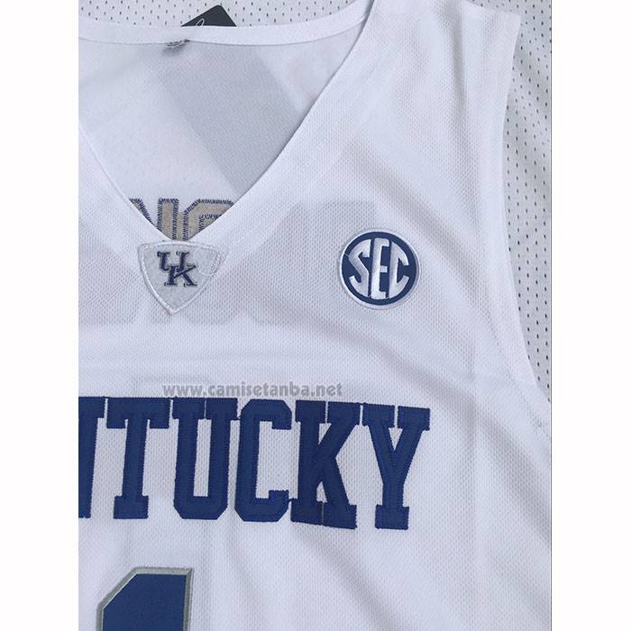 Camiseta NCAA Kentucky Wildcat Devin Booker 2025 Blanco